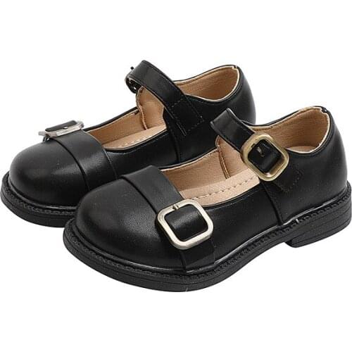 Girls British Style Princess Shoes 2021 Spring Autumn New Childrens Leather Shoes Kids Soft Sole Non-slip Casual Shoes 23-36