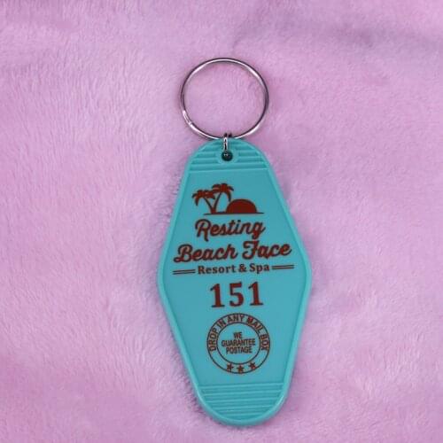 Resting Beach Face lake blue key tag palm tree funny vacation sarcastic girls trip gift