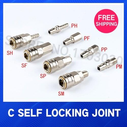 Pneumatic fitting C type Quick connector High pressure coupling PP20 SP20 PF20 SF20 PH20 SH20 PM20 SM20 work on Air compressor