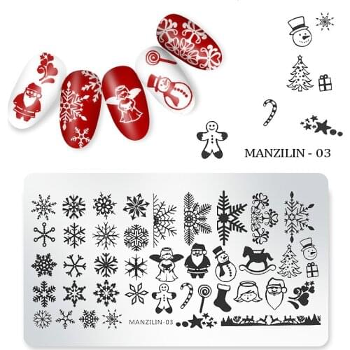 Christmas Designs Laser Nail Art Stamping Template Plates Stamper DIY Polish Print Image 12*6cm Manicure Books Accessory Tools