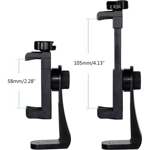 69HA Phone Tripod Mount Adapter Smartphone Remote Controller Holder Clip Rotates Vertical Horizontal Adjustable Clamp