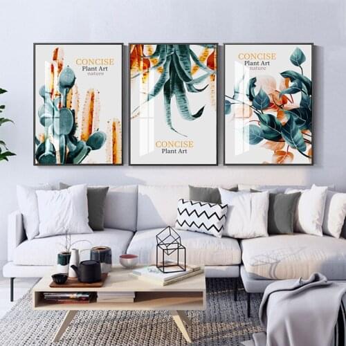 Hotel Hotel Living Room Modern Poster Home Decoration Simple Restaurant Green Plant Frameless Printing Canvas Hanging Painting