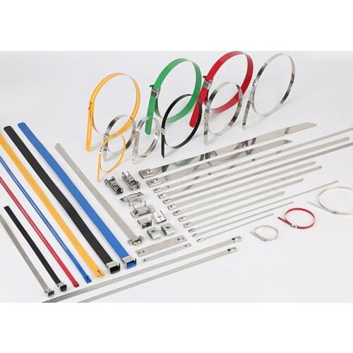 100PCS STAINLESS STEEL METAL CABLE TIES TIE ZIP WRAP tainless Steel Cable twist Ties Locking Metal Zip-Exhaust Wrap Coated