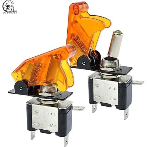 Auto Car Boat Truck Illuminated Led Toggle Switch With Safety Aircraft Flip Up Cover Guard Red Blue Green Yellow White 12V20A