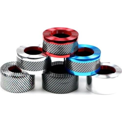 Universal Carbon Fiber Car Door Sill Plate Bumper Guard Protector Door Side Anti Scratch Sticker Body Kit Trim Decoration Stripe