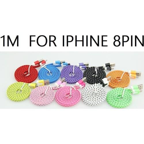 USB Cable 1M 3Ft For iPhone 7 7plus Nylon Braided 8pin to USB Charging Data Cable For iPhone X 8 7 6s 6 5 SE iPad air 300pcs/lot
