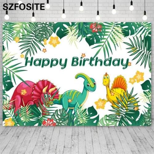 Spring Cartoon Forest Dinosaur Park Theme Background Boy Birthday Party Decorative Photography Photo Baby Show Vinyl Backdrop