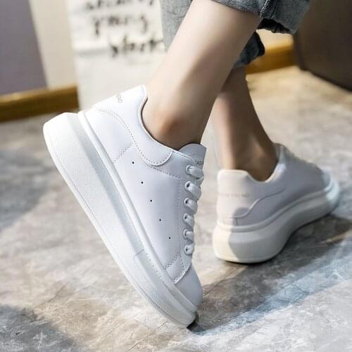 Women Chunky Sneakers Vulcanize Shoes Korean Fashion New Female Black White Platform Thick Sole Running Casual Shoe Woman 5cm