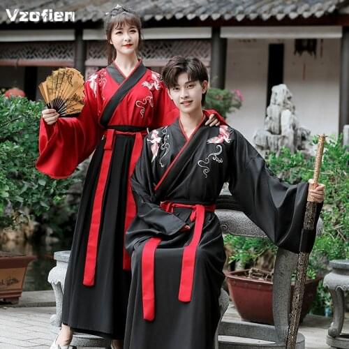 Traditional Chinese Ancient Hanfu Dress Tang Dynasty Folk Couple Dance Cosplay Costume Tang Suit Fairy Dress Stage Performance