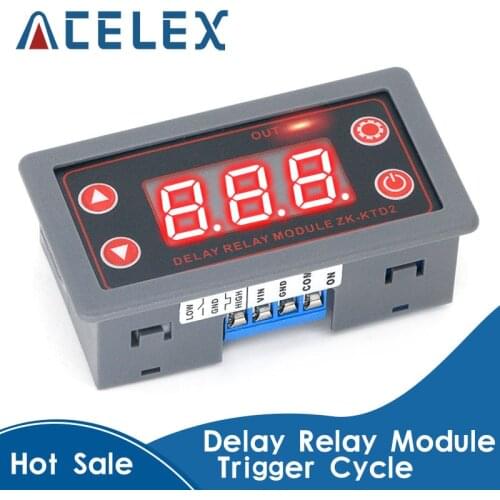 ZK-KTD2 5A 5V 12V 24V Fully Compatible Delay Relay Module Trigger Cycle Timing Industrial Anti-Overshoot
