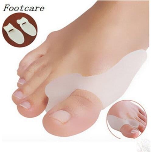 1Pair Silicone Toe Corrector Big Toe Separator Spreader Eases Foot Pain Foot Hallux Valgus Correction Guard Cushion Fitness 2019