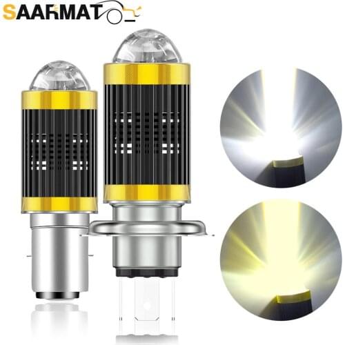 1Pcs H4 Moto lens Led Bulbs H6 BA20D Hi Lo beam Car/motorcycle Headlight 35W 4500LM Super Bright Motorbike Lamps DC 12V 24V