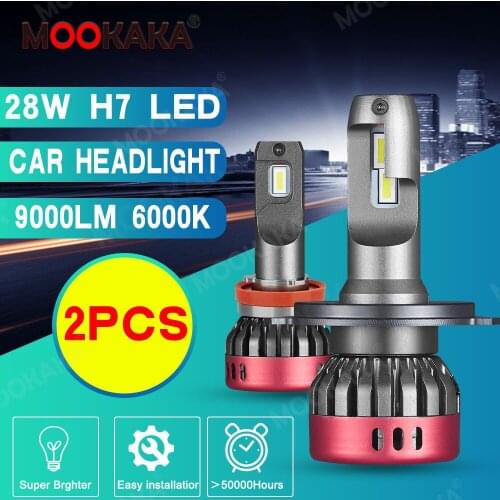 2PCS H7 H4 H11 LEd Headlight Bulbs LED Car Lights 9005 9006 90W 9000LM Auto Headlamps 6000K 12V