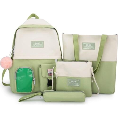 4 set School Bags for Teenage Girls Kids Children Student Backpack Travel Teen Shoulder Bag Child Schoolbag New Women backpack