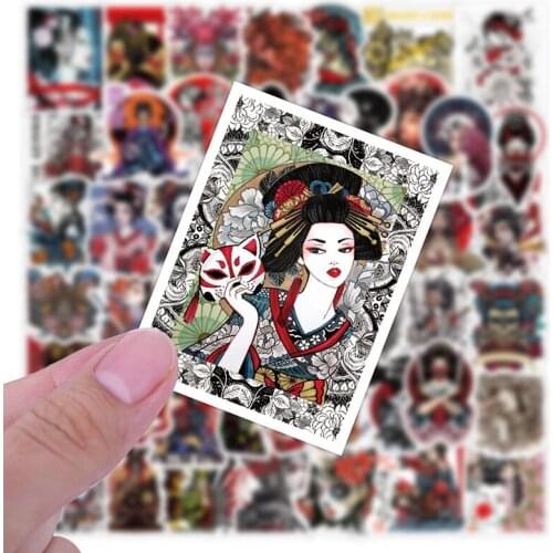 50Pcs Japanese Geisha Stickers Waterproof Decal For Laptop Motorcycle Luggage Snowboard Fridge Car