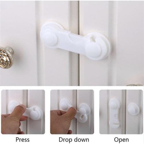 6P/Lot Plastic Cabinet Lock Child Safety Locks Refrigerator Drawer Latches