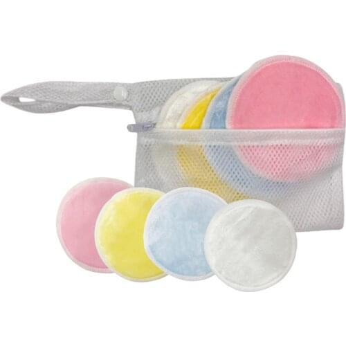 8/12/16/20Pcs Reusable Cotton Pads Make up Facial Remover Double layer Wipe Pads Nail Art Cleaning Pad Washable with Laundry Bag