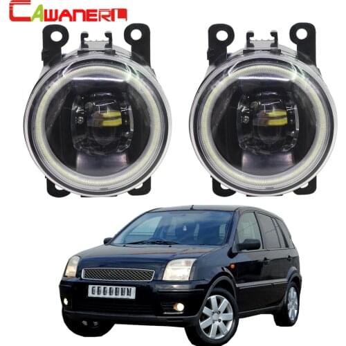 Cawanerl For Ford Fusion Estate JU 2002-2008 Car H11 LED Bulb Front Fog Light Kit Angel Eye Daytime Running Light DRL 4000LM 12V
