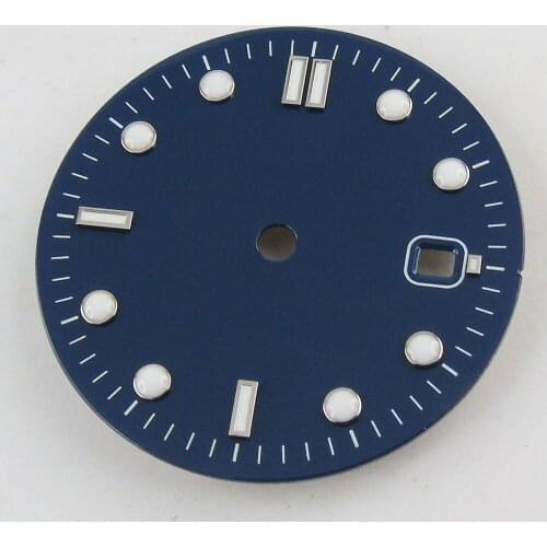 High quality 31mm blue stainless steel sterile watch dial with date window fit Miyota 8215 Mingzhu2813 automatic movement