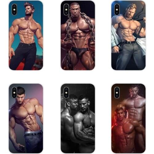 For Xiaomi Mi4 Mi5 Mi5S Mi6 Mi A1 A2 5X 6X 8 9 Lite SE Pro Mi Max Mix 2 3 2S Dark comic sexy fitness muscle men gay Design Cover
