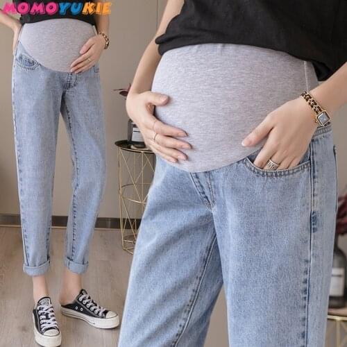 Stretch Denim Jeans For Pregnant Women Trousers Nursing Maternity Clothes Elastic Waist Pregnancy Pants Spring Maternity Clothes