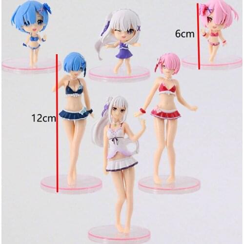 6pcs/set Re:Life In A Different World From Zero Rem Action Figure Cute PVC Model Collection Model Toys for Gifts 2021 New