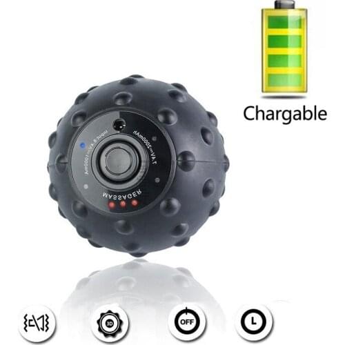 12W Electric Roller Ball 4 Speed High Intensity Vibrating Massage Ball Senoeory Muscle Vibration Massager Yoga Fitness Equipment