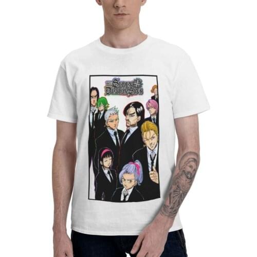 The Seven Deadly Sins Knights Of Liones T Shirt For Men 100% Cotton T-shirt Cool Tshirt Short Sleeve Anime Nanatsu No Taizai Tee
