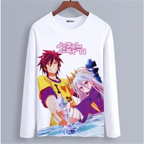 Anime NO GAME NO LIFE T-Shirt Spring Autumn Long Sleeve Clothing Unisex Adults Child Casual Polyester T Shirt