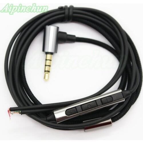 Aipinchun 3.5mm Bending Jack Headphone Repair Cable DIY Headset Replacement Wire with Mic Volume Controller
