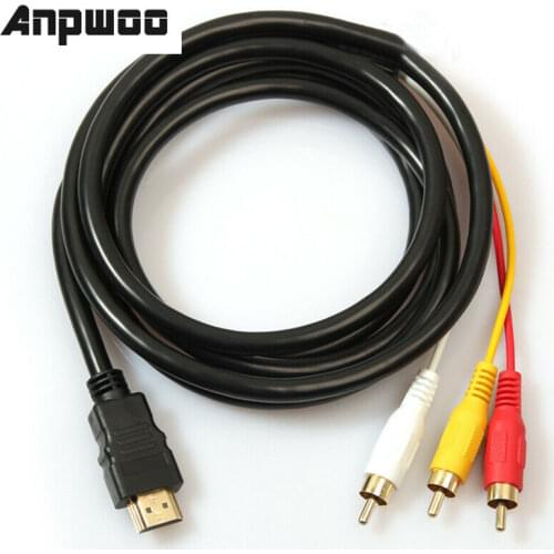 ANPWOO 5Ft HDMI-compatible To RCA Video Audio Converter Component AV Adapter Cable HDTV Useful