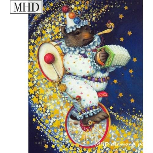 MHD Full Square Round Rhinestone 5d Diy Diamond Painting Cross Stitch Sewing Art Decoration Merry Christmas Cartoon Bear