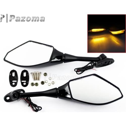 Black Motorcycle LED Turn Signal Light Rear Side View Mirror for Honda CBR600RR 03-14 1000RR 04-07 250R 11-13 500R 12-14 300R 15