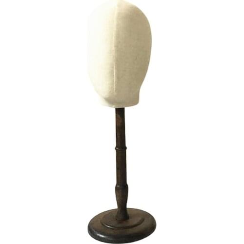 Canvas Block Head Manikin Wig Display Head Set for Wig Making Display Styling Manikin Head Model White