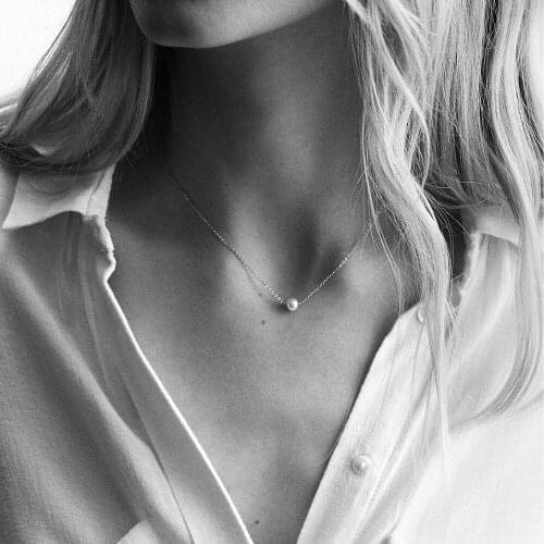 New Arrival 316L Stainless Steel Pearl Pendant Necklaces 5mm Pearl Necklaces Fashion Jewelry Allergy Free