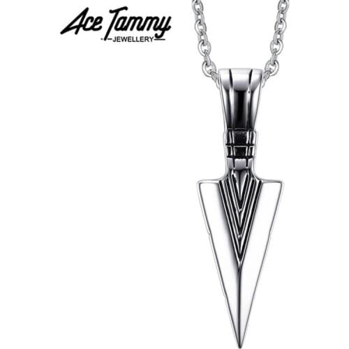 Sword Shape Polished Shiny Men Stainless Steel Chain Pendant Necklace