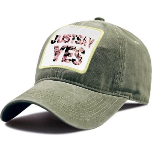 Adjustable Hip Hop Riding Hats Flower Just say Yes Baseball Caps Casual Outdoor Unisex Snapback Hat Harajuku Cotton Baseball Cap