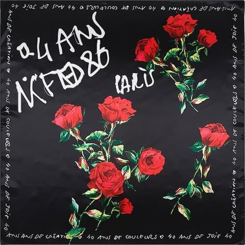 90CM Rose Letter Scarf Female Romantic Valentines Day Gift Silk Scarf Hair Scarf Fashiona Female Neck Scarf Shawl Neckerchief