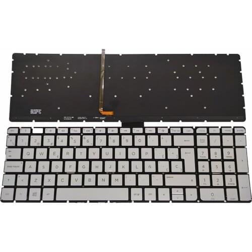 OVY SP PO Replacement keyboards for HP Pavilion 15 AB AB002NQ 17-AB Envy 17-N Portuguese ES Spanish silver Backlight keyboard