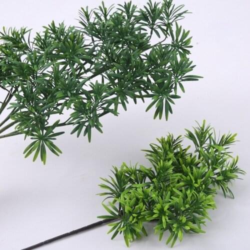 Artificial Flowers Simulation Podocarpus Pine Direct Supply Pine Branches and Leaves Plastic Pine Bonsai Flower Materials