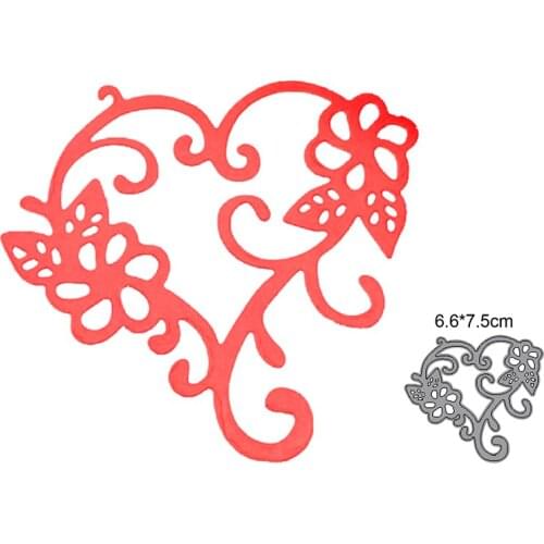 Flower Heart Wreath Metal Cutting Dies Stencils Dies For Scrapbooking Dies Decoration Embossing Die Cut Handcraft Dies Template