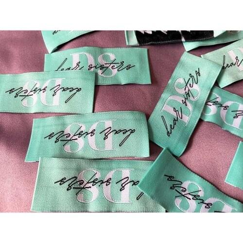 Custom High density Clothing Tag Woven Label main label damask label Embroidery Tags for Garment Bags DIY Sewing Accessories