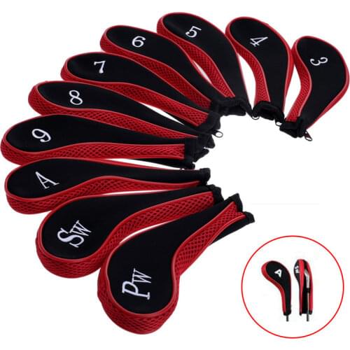 10PCS/Set Exquisite Golf Club Iron Head Covers Protector Golf Head cover Sets Iron Club Head Cover Accessories