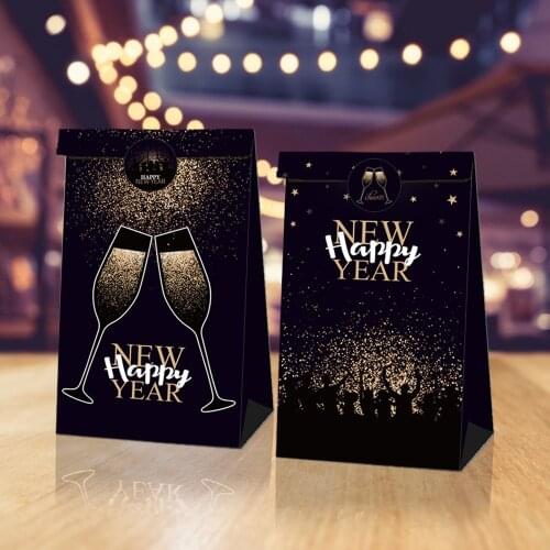 12- Paper Packaging Bags Letter Print Ramadan Mubarak Islamic Holidays Eid al-Fitr Gift Goody Food Wrap Bags Pouch with Sticker