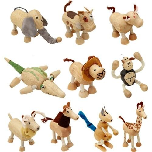14 Kinds Emulation Animal Models Baby Kids Learning Toys Animal Figurines Dolls Wooden Animals Doll