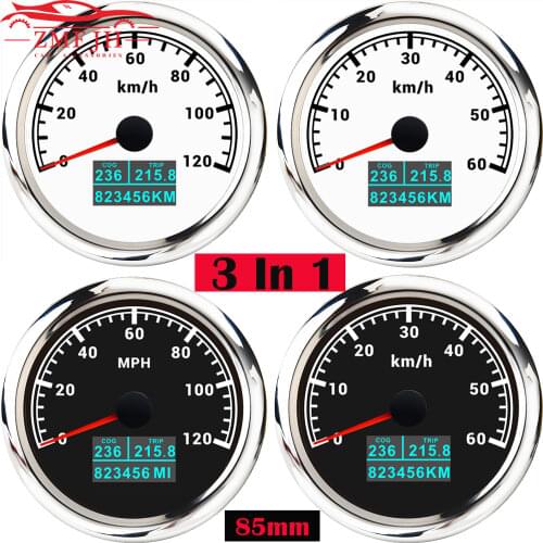 85MM GPS Speedometer 3 In 1 LCD Display Speed Odometer With COG Trip Total Mileage Fit For Car Boat Marine Motorcycle 12V 24V