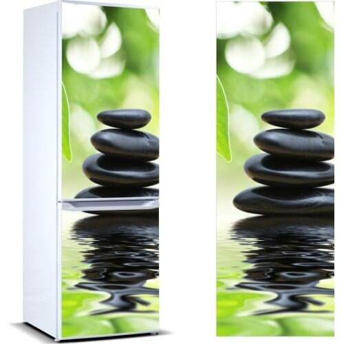 3D Fridge Sticker Riverside Stones Refrigerator Dishwasher Door Cover Kitchen Home Decoration Accessories Modern Wall Stickers