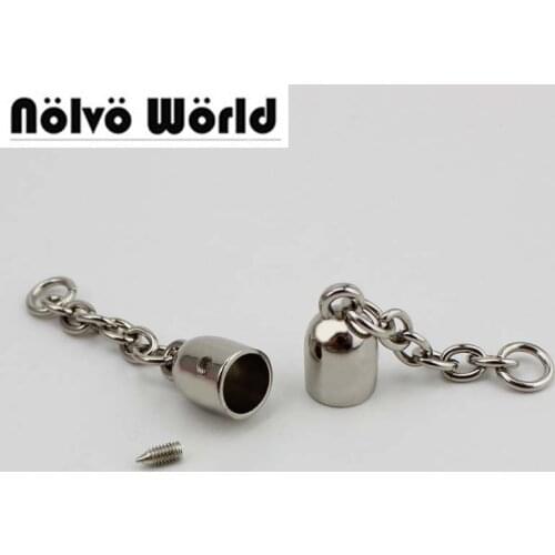 50pcs finished 3 colors die casting metal fitting hardware bags cap connector hanger wholesale accessories screw bag tassel