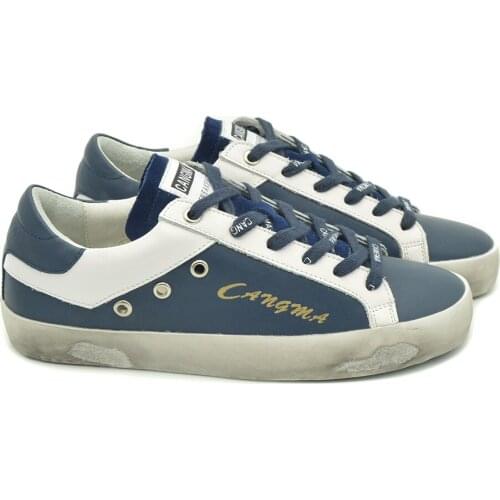 CANGMA Luxury Brand Casual Designer Shoes Vintage Navy Blue Man Bass Sneakers Vintage Vulcanized Shoe 2021