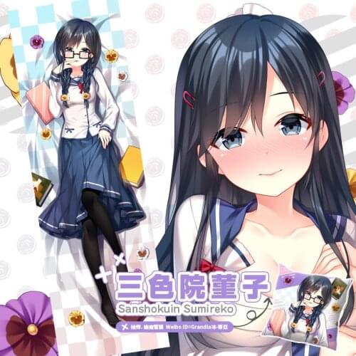 Anime Sanshokuin Sumireko Ore wo Suki nano wa Omae dake ka yo Dakimakura Hugging Body Pillow Case Pillow Cushion Cover Gifts SM